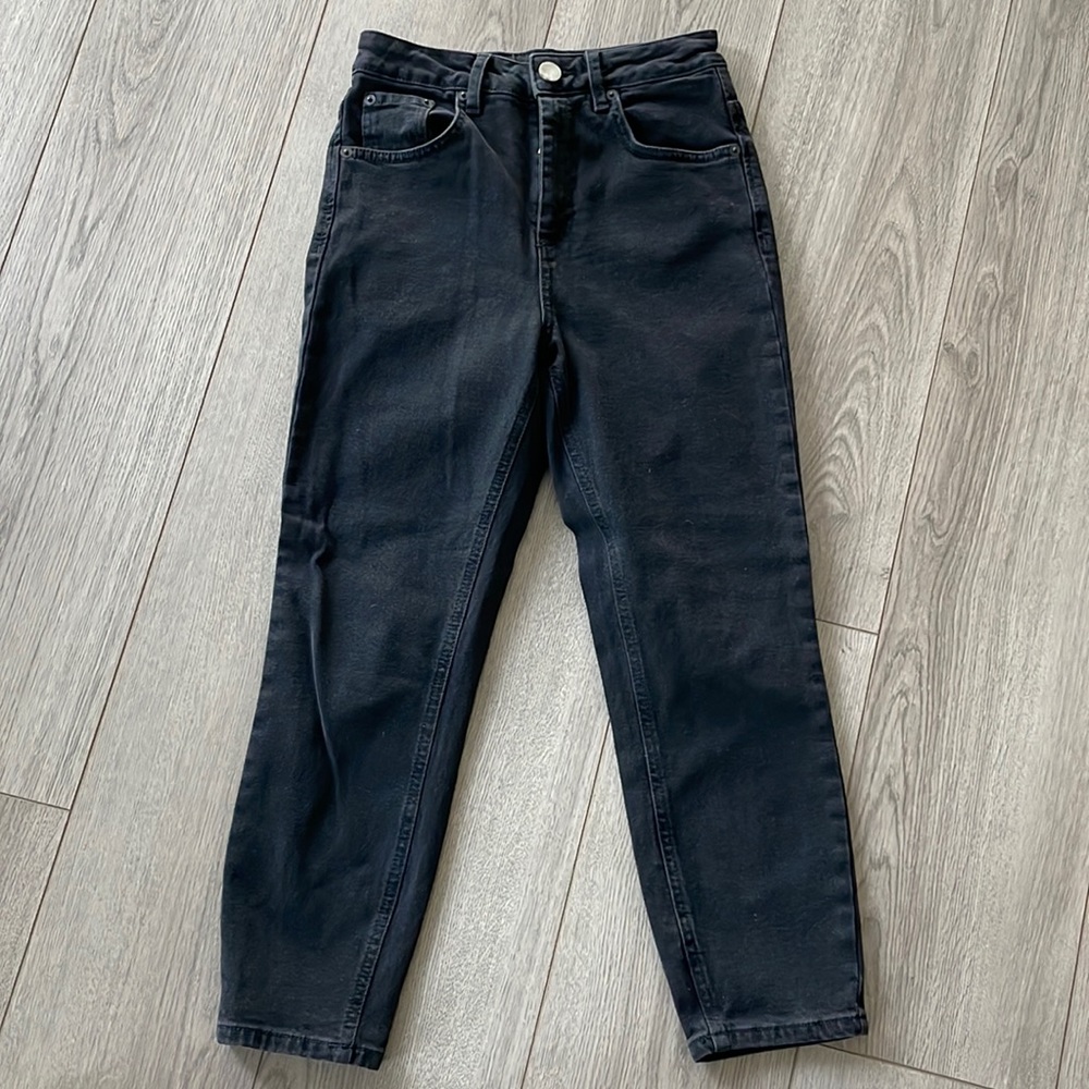 Asos Black Faded High Waisted Jeans